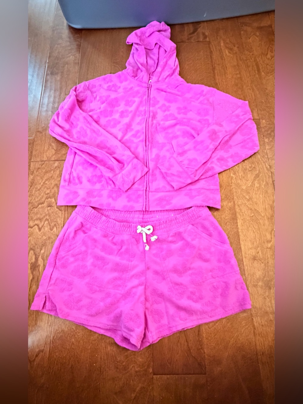 SO Bright Fuchsia Hoodie and Shorts Set